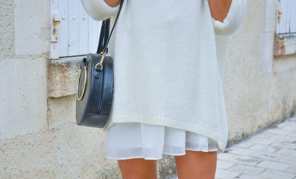 layering total look blanc pull robe