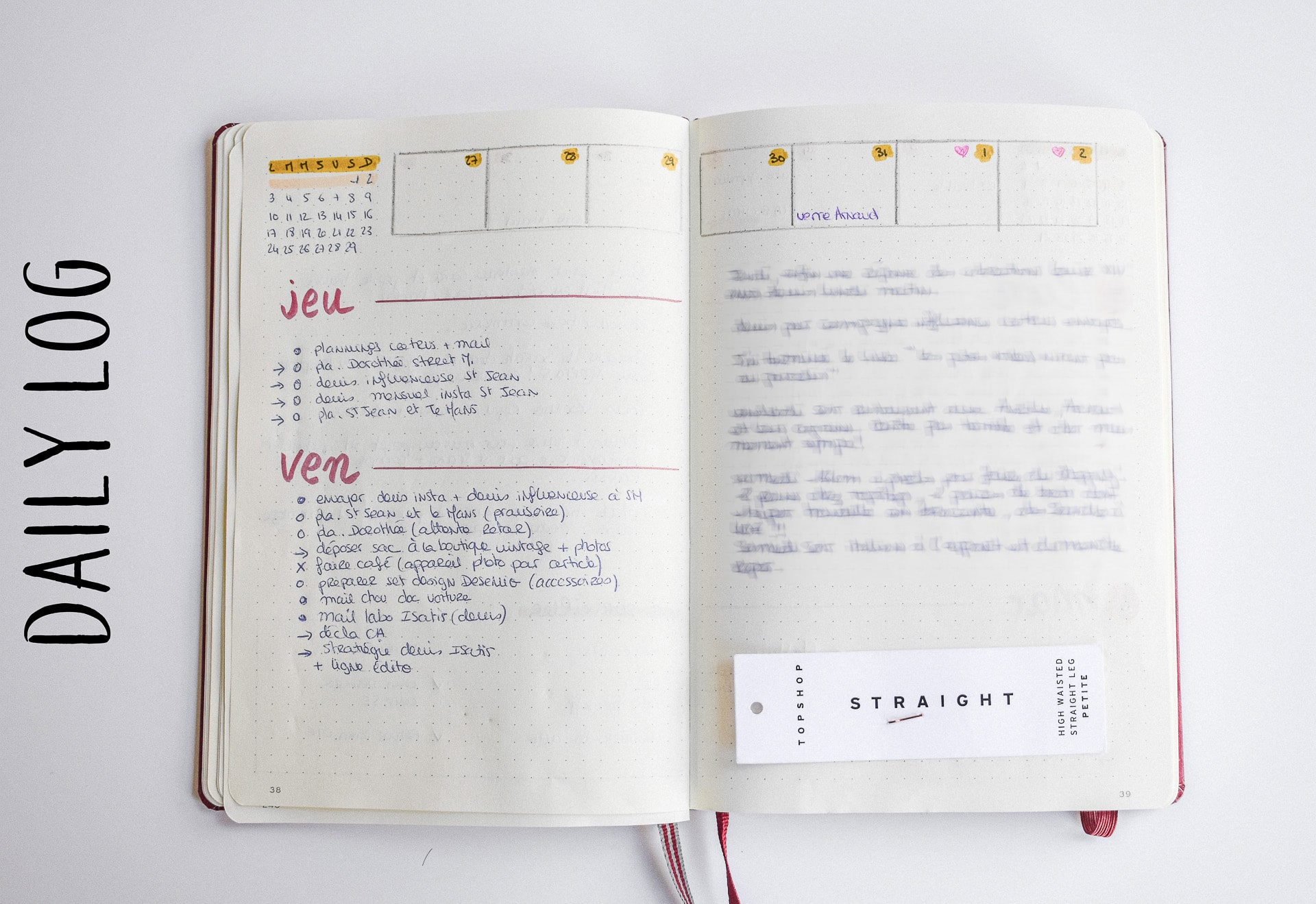 daily log bullet journal planner